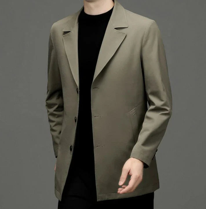 Manteau léger à revers pour hommes en gris - Noah