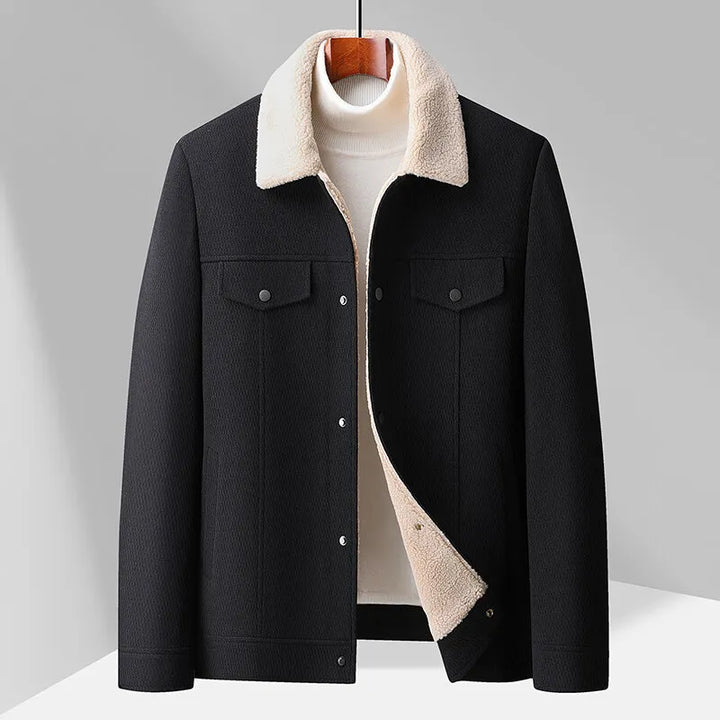 Veste à col en polaire pour hommes - Olivier