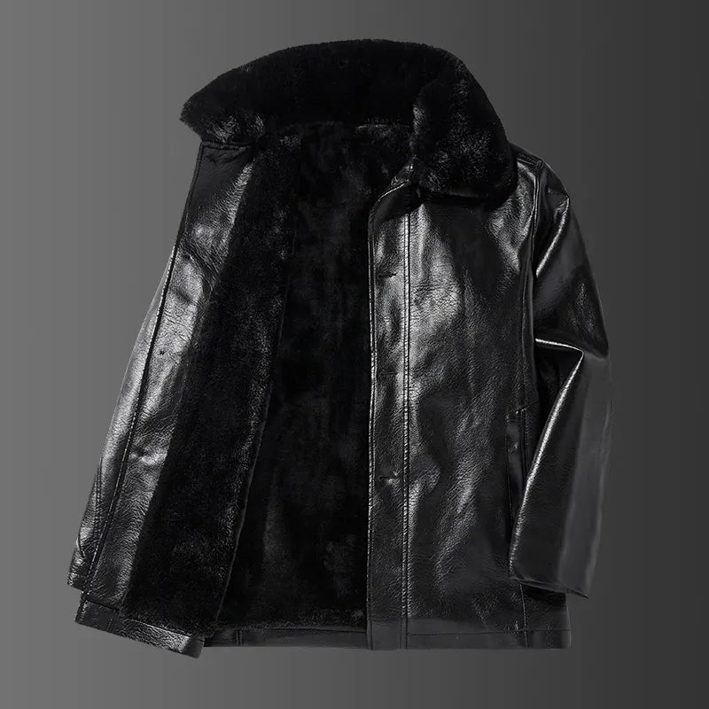 Veste en cuir végétalien avec col - Liam