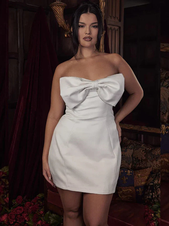 Ezra - Robe bustier en satin avec nœud