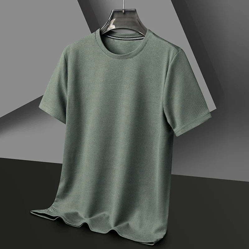 T-shirt à manches courtes pour hommes - Texturé & col rond