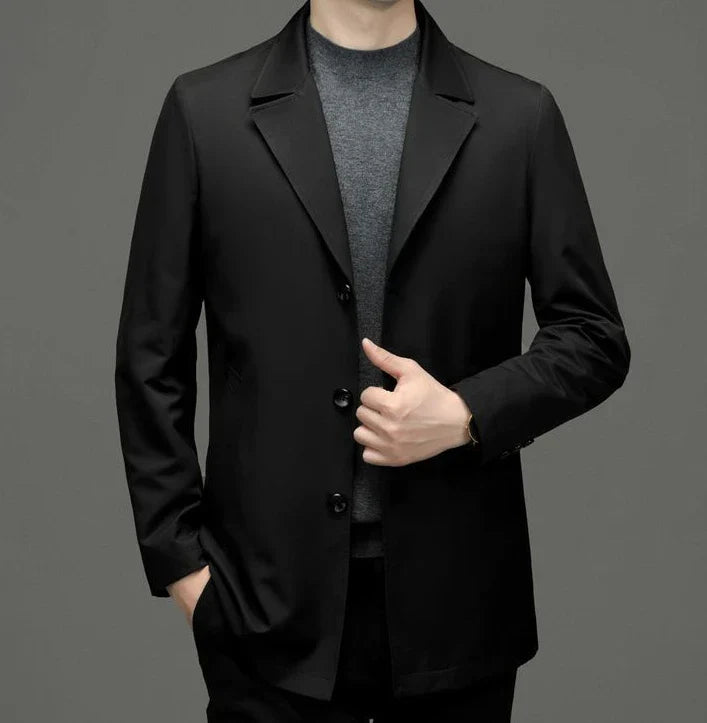 Manteau léger à revers pour hommes en gris - Noah