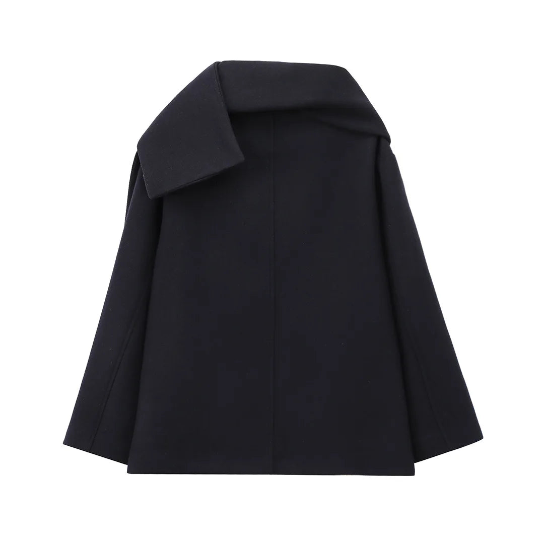 Manteau pour femme de style français avec col enveloppant - Nèora