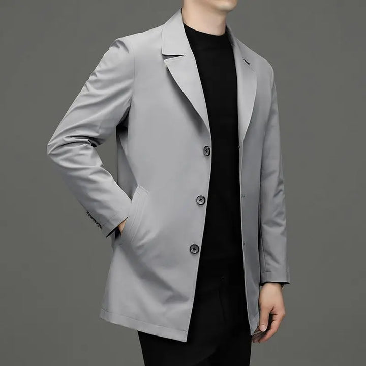 Manteau léger à revers pour hommes en gris - Noah