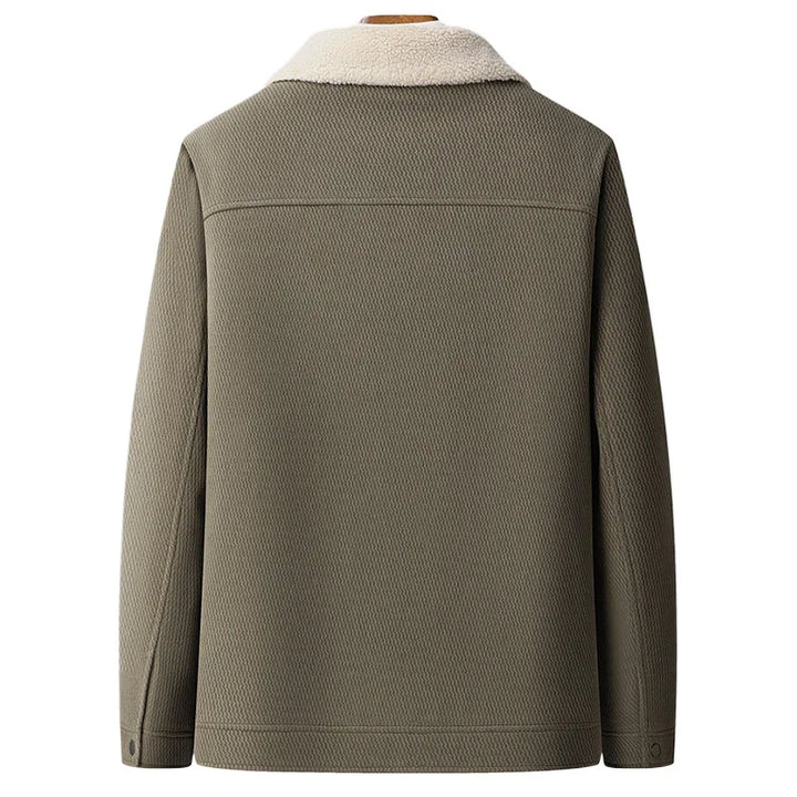 Veste à col en polaire pour hommes - Olivier