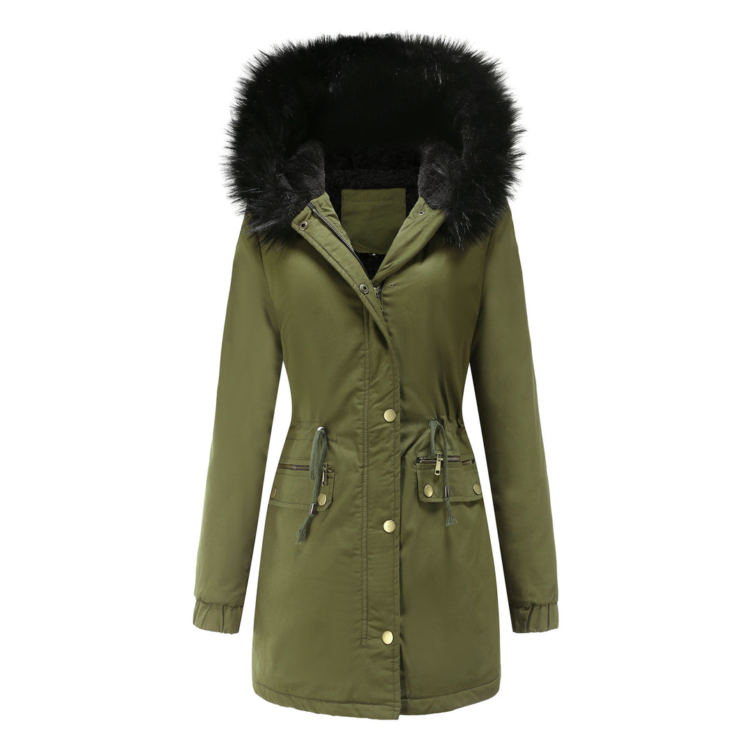 Sara - Manteau Parka Femme Mi-long avec Col en Fourrure Chic