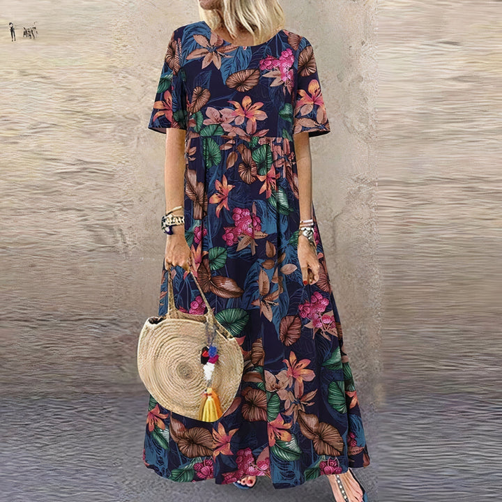 Lotte - Maxi-robe à fleurs vives pour un look élégant