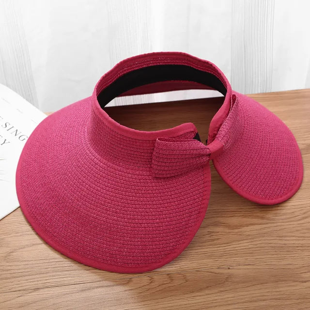 Chapeau de paille d'été pour femme mode pliable