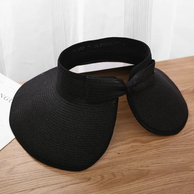 Chapeau de paille d'été pour femme mode pliable