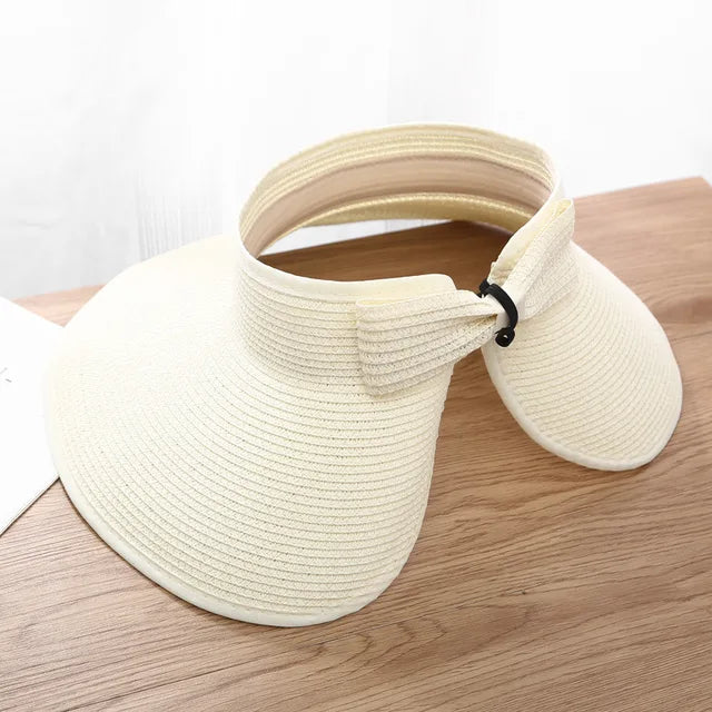 Chapeau de paille d'été pour femme mode pliable