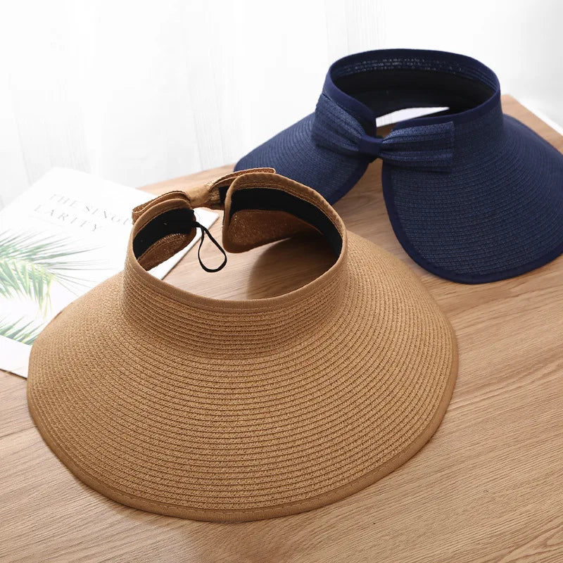 Chapeau de paille d'été pour femme mode pliable