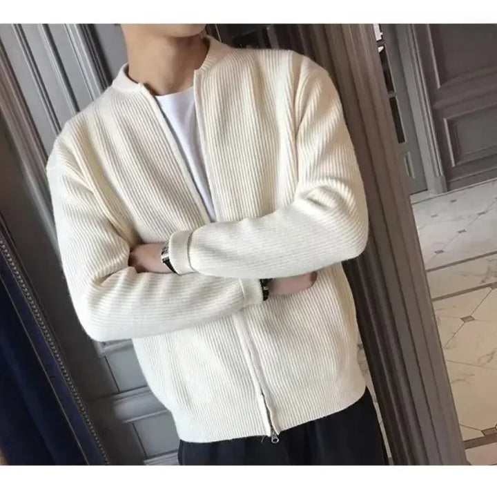 Cardigan classique pour hommes avec fermeture éclair