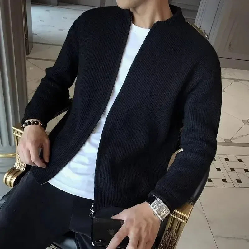 Cardigan classique pour hommes avec fermeture éclair