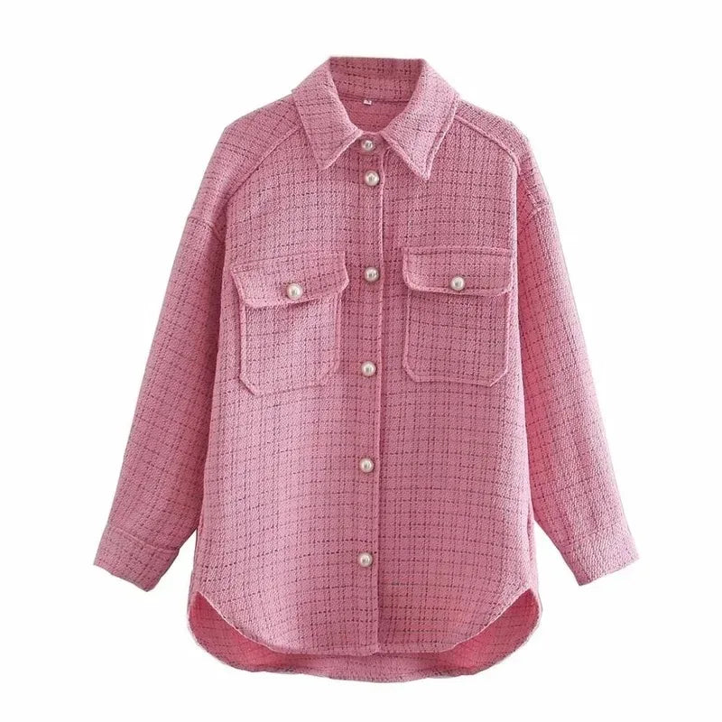 Carole - Manteau pour femmes avec boutons en perles