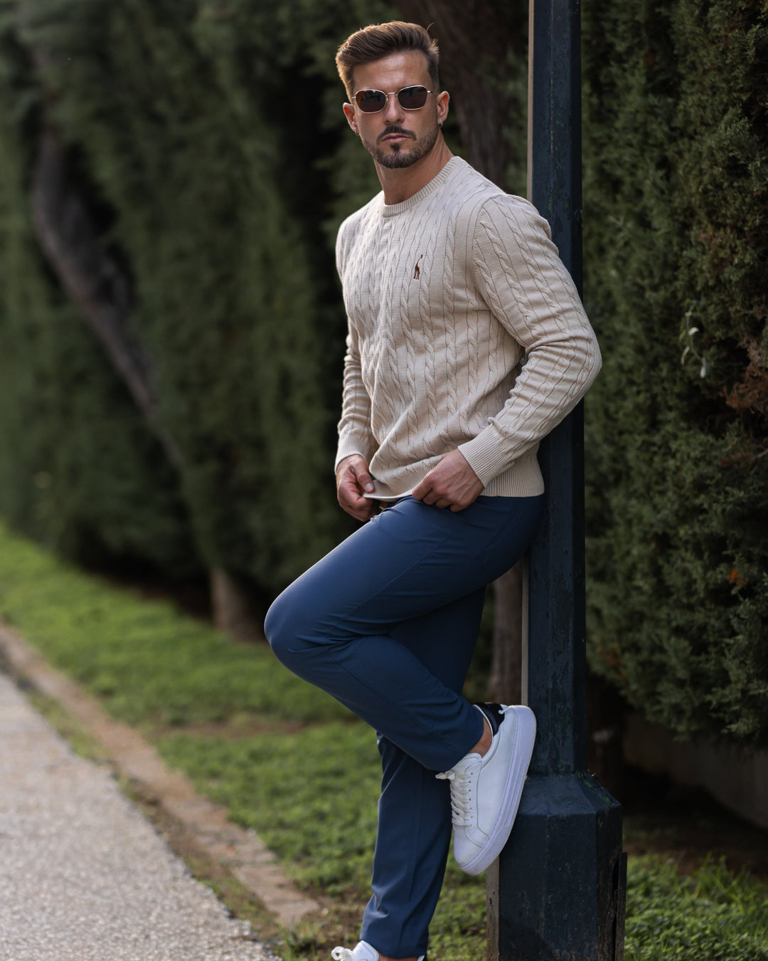 Pull en tricot tressé pour hommes - Lioren
