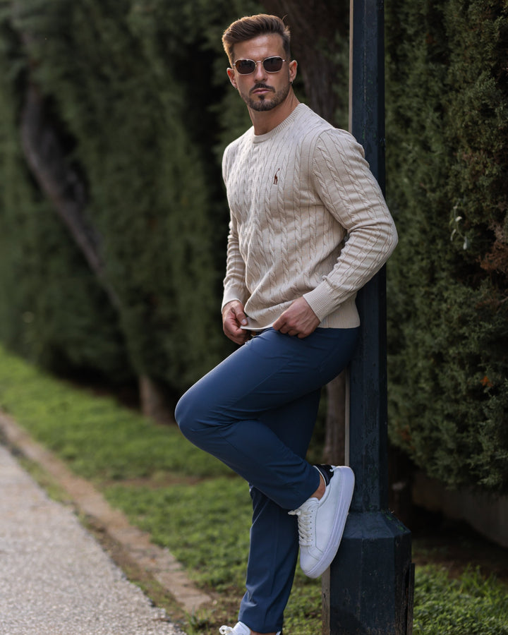 Pull en tricot tressé pour hommes - Lioren