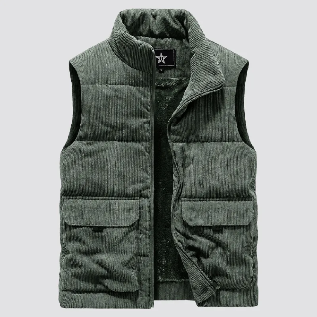 Gilet en velours côtelé matelassé pour hommes - Norbert