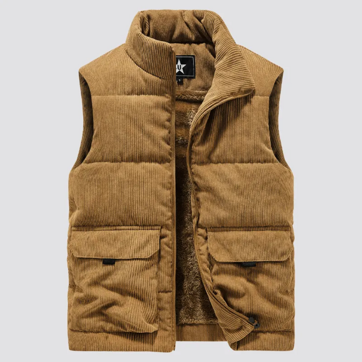 Gilet en velours côtelé matelassé pour hommes - Norbert
