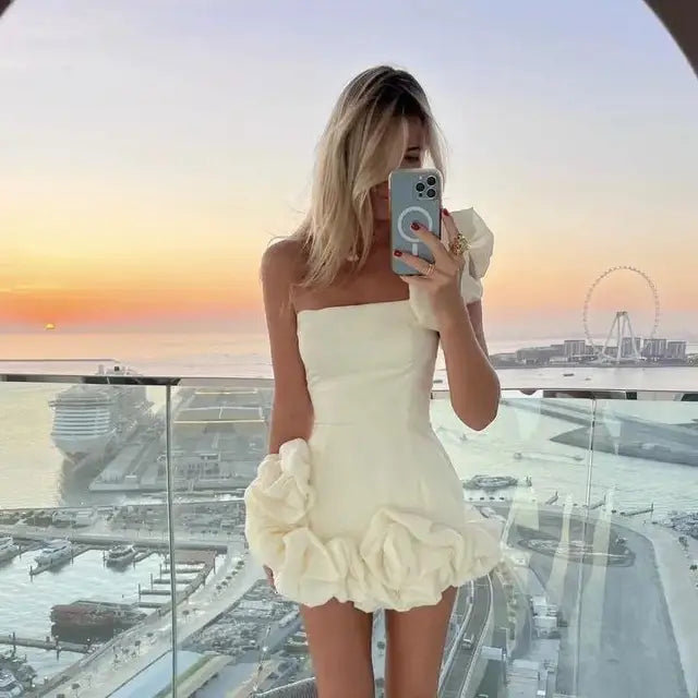 Melody - Robe à épaules simples avec volants