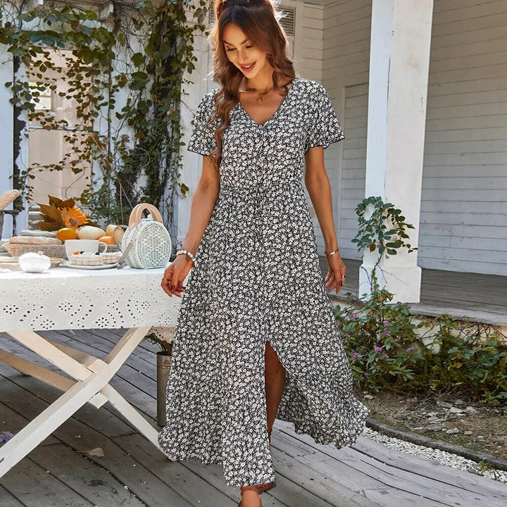 Sina - Robe longue à fleurs