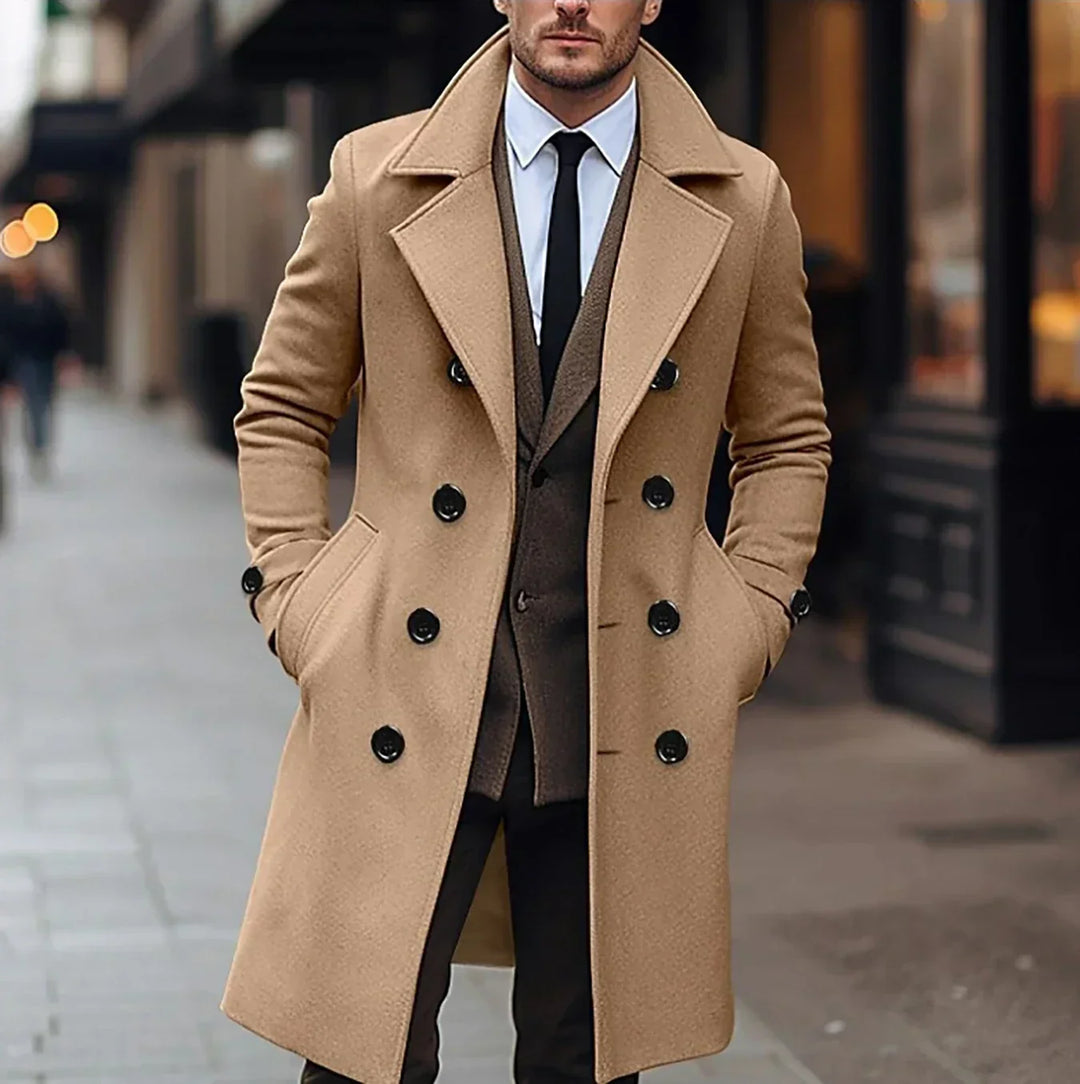 Elégant manteau de laine pour hommes pour les jours froids