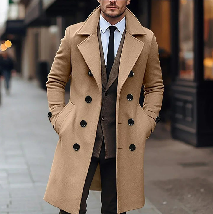 Elégant manteau de laine pour hommes pour les jours froids