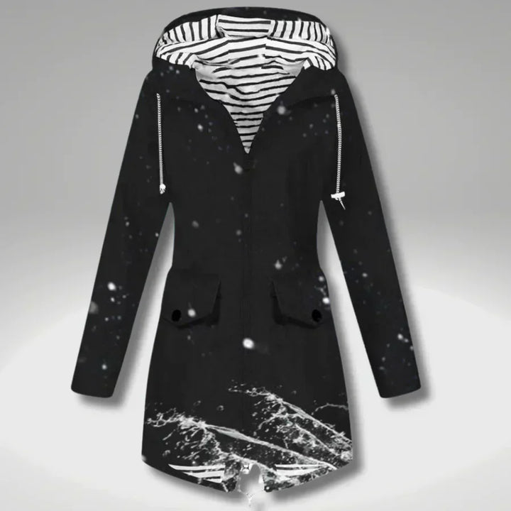 Manteau léger et imperméable avec capuche réglable pour femmes - Jade