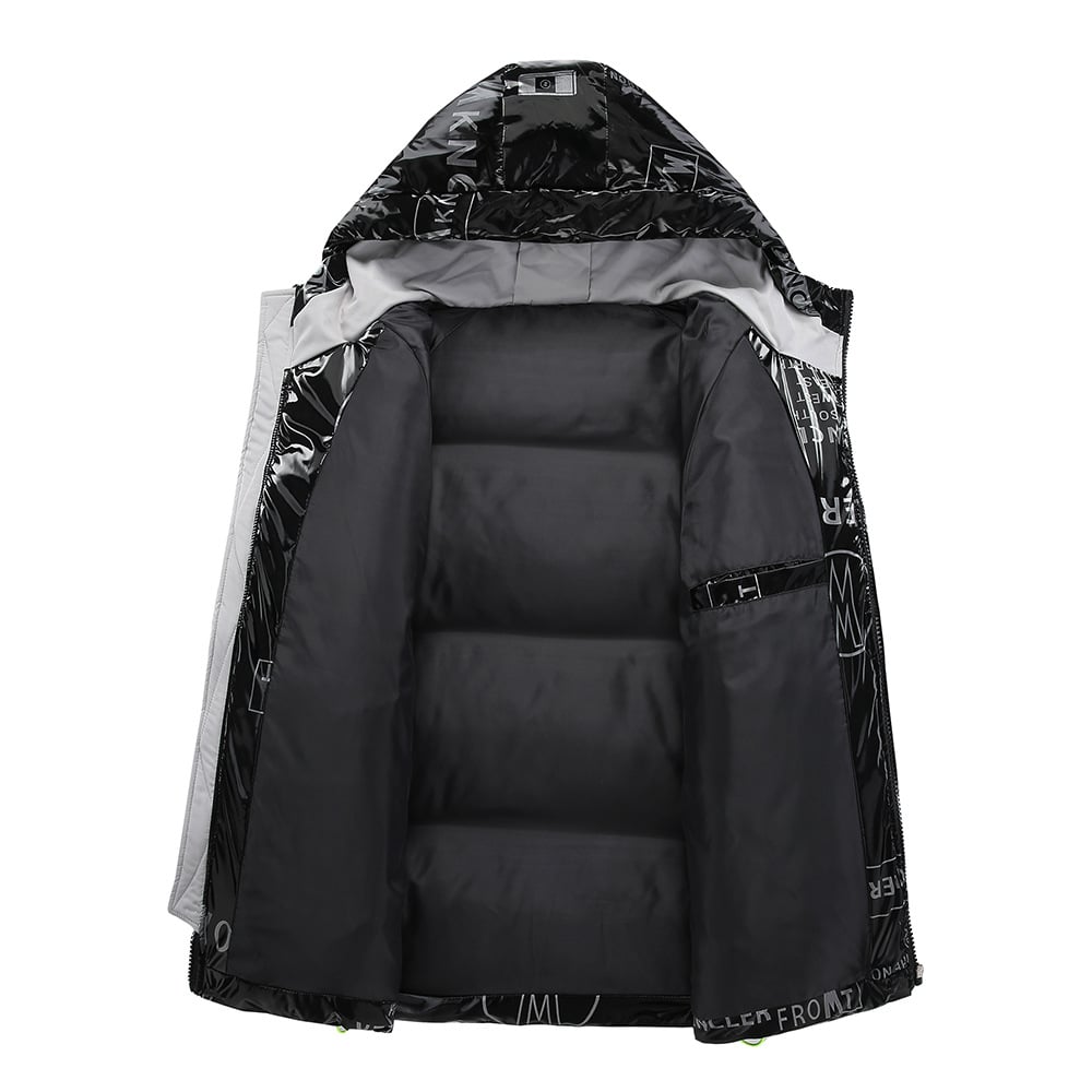 Veste à capuche matelassée effet vinyle pour homme - Lanuz