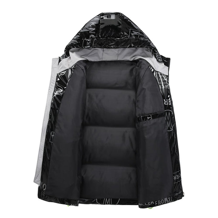 Veste à capuche matelassée effet vinyle pour homme - Lanuz