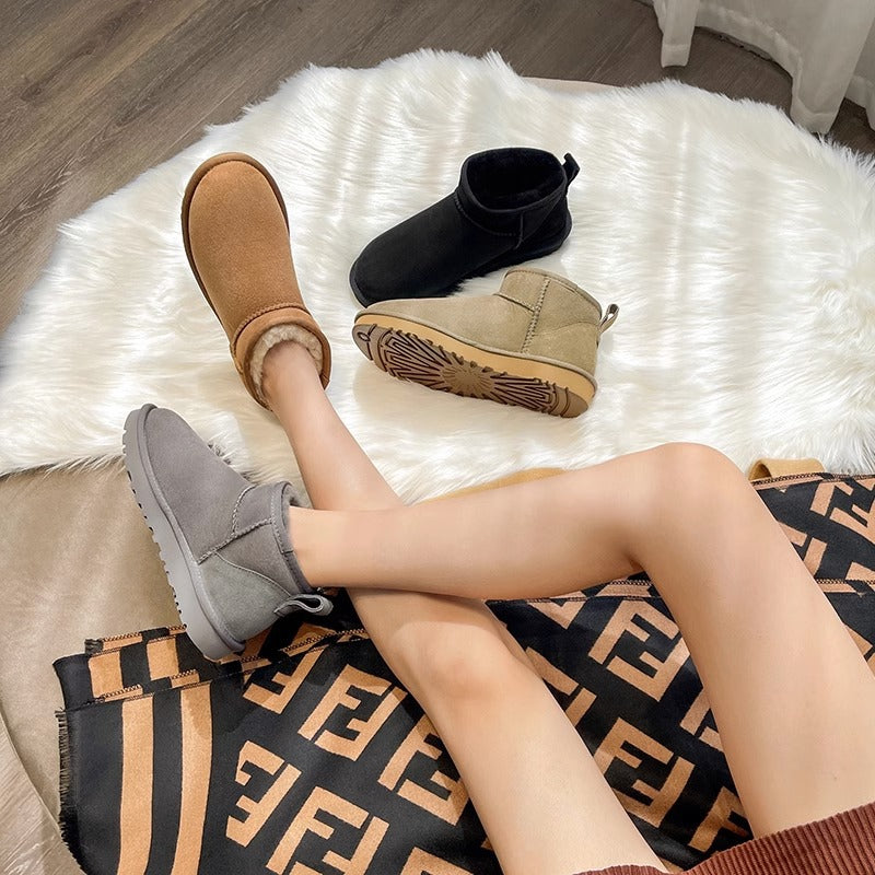 Bottes d'hiver pour femmes en daim avec doublure en laine - Emilia