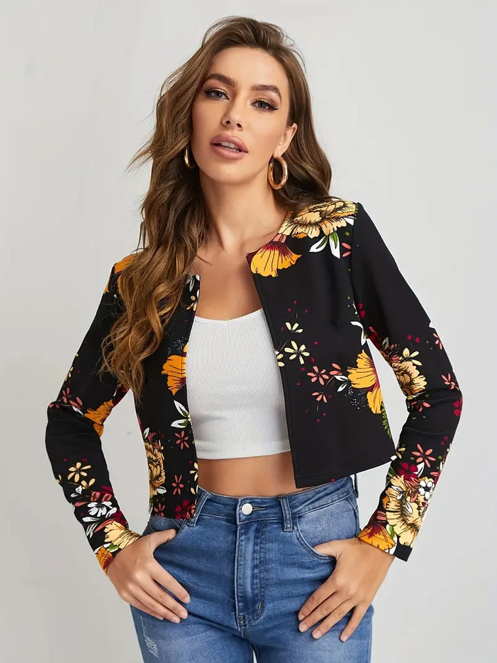 Fiona - Blazer élégant avec ouverture sur le devant et fleurs