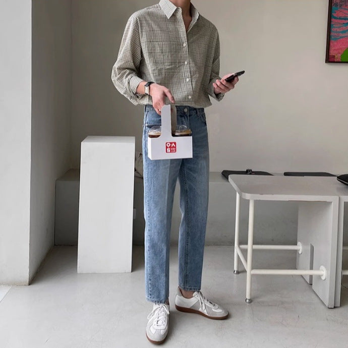 Jean droit à délavage léger pour hommes - Stellan