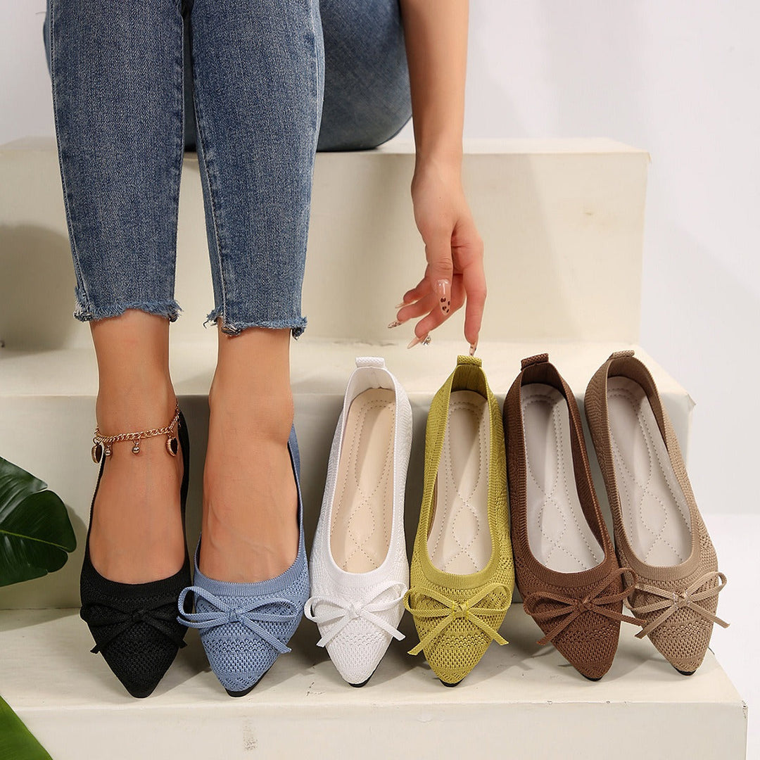 Ballerines pour femmes en maille respirante avec nœud décoratif - Camila