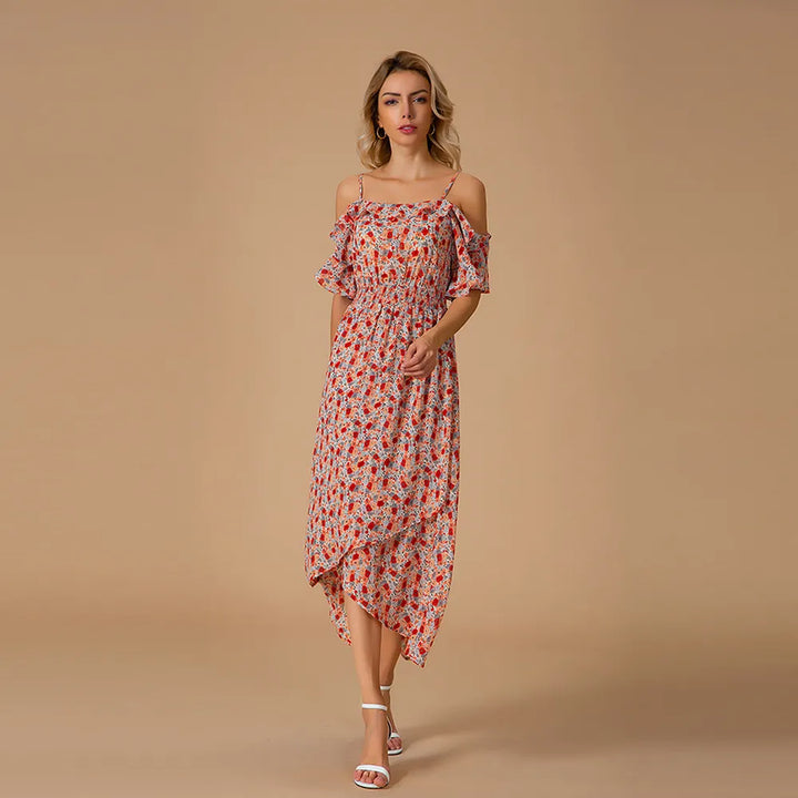 Carla - Robe d'été midi à fleurs fraîches