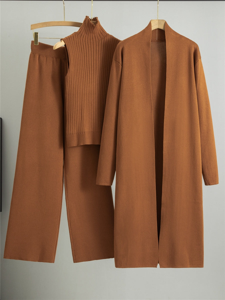 Ensemble d'hiver trois pièces en tricot - Isolde