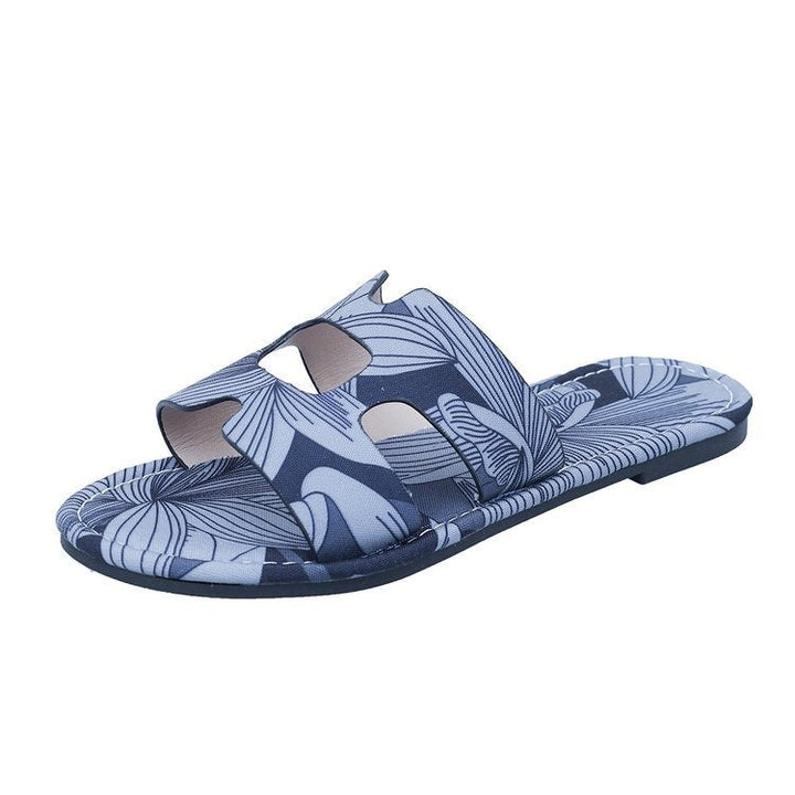 Sandales plates pour femmes au design tropical multicolore - Kaia