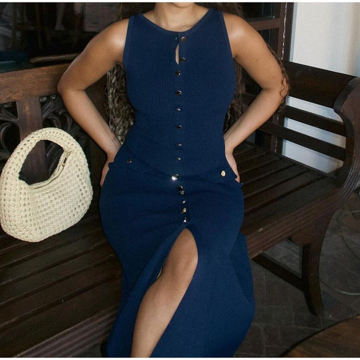 Robe longue sans manches pour femme - Élodie