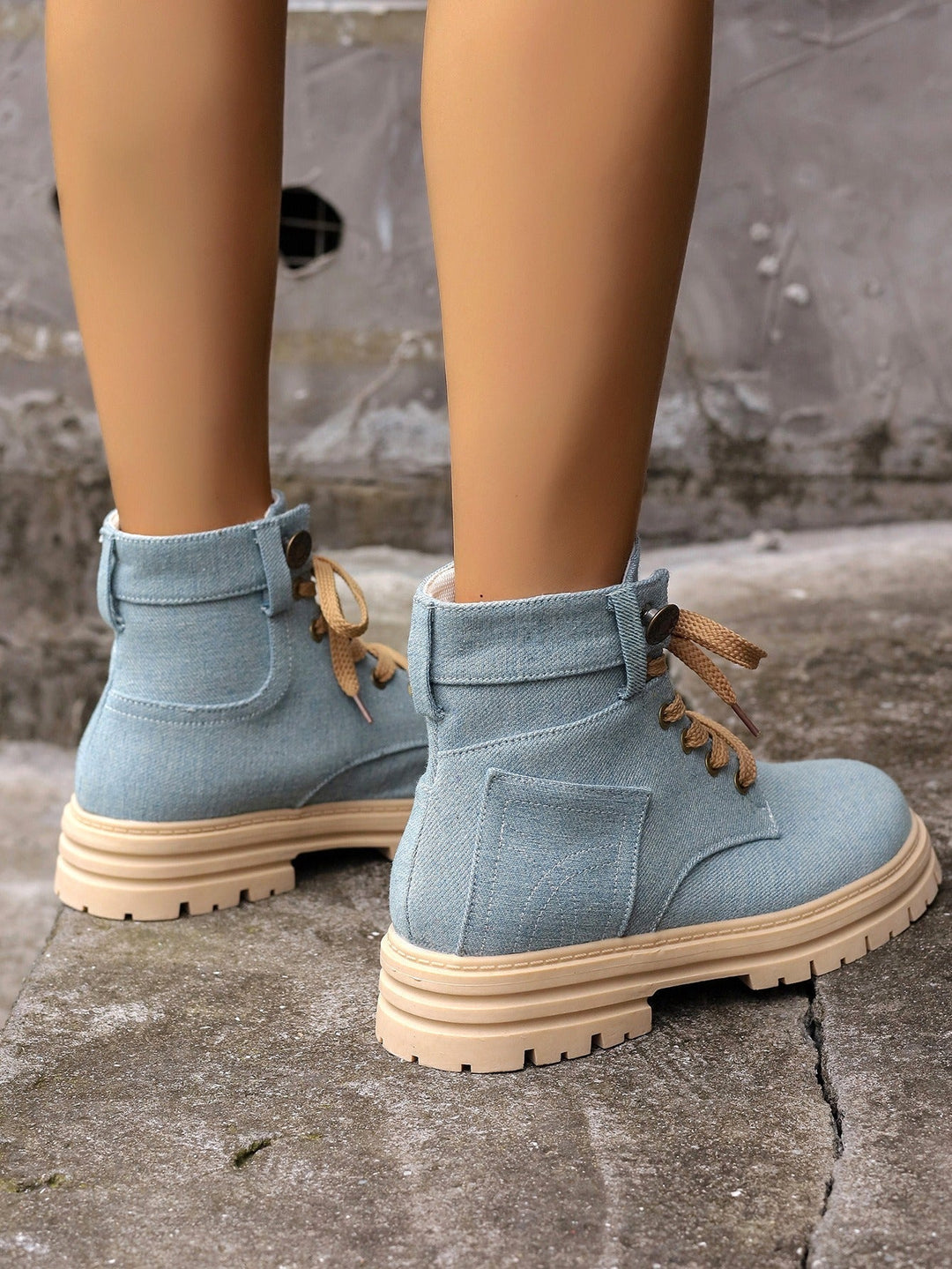 Bottines décontractées en toile texturée de style urbain pour femmes - Martina