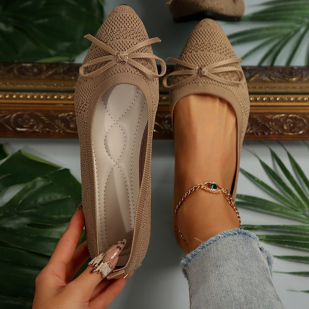 Ballerines pour femmes en maille respirante avec nœud décoratif - Camila