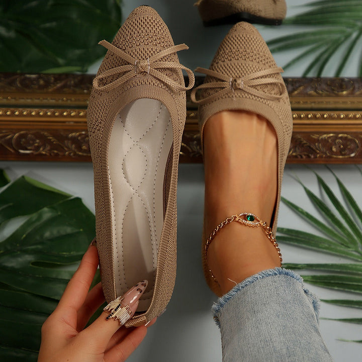 Ballerines pour femmes en maille respirante avec nœud décoratif - Camila