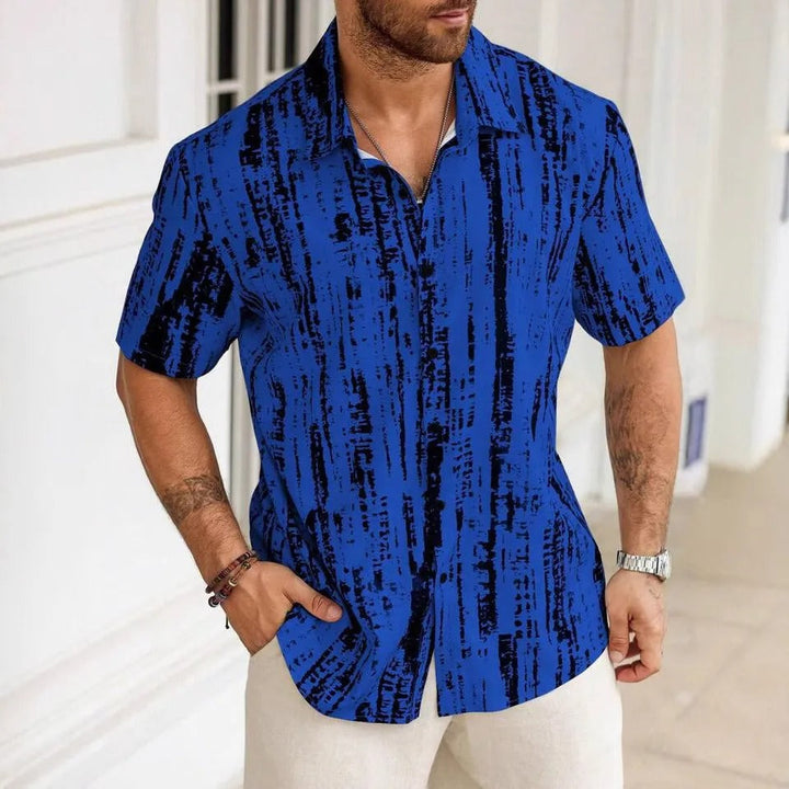 Chemise en viscose à imprimé abstrait pour hommes, style décontracté - Mateo