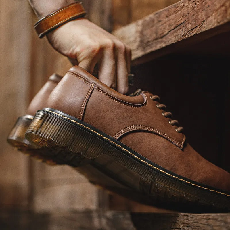 Chaussures basses en cuir véritable pour hommes - Ernesto