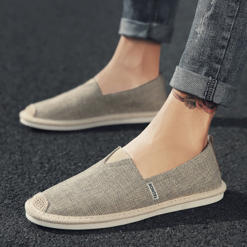 Mocassins en lin respirant pour hommes, style décontracté - Damien