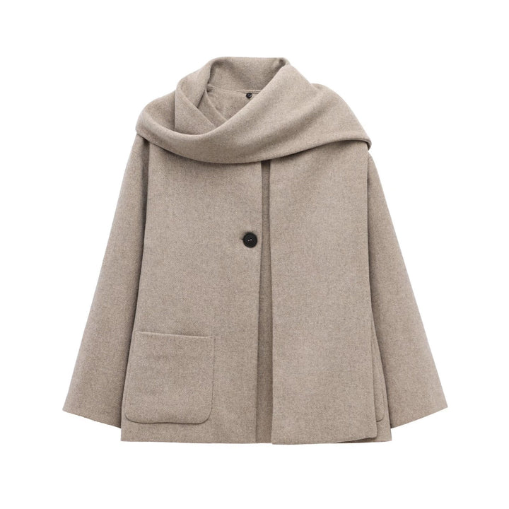 Manteau pour femme de style français avec col enveloppant - Nèora