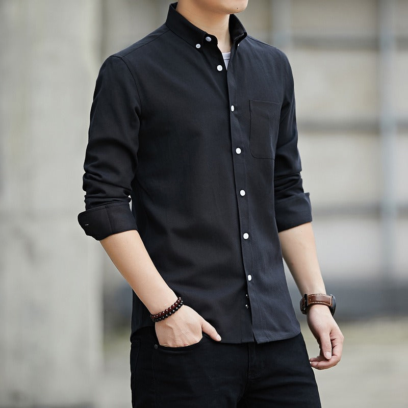 Chemise slim fit en coton pour hommes avec poche - Mauro
