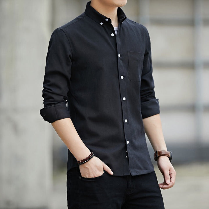 Chemise slim fit en coton pour hommes avec poche - Mauro