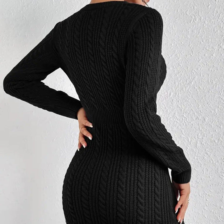 Robe courte et ajustée en tricot tressé - Noelia