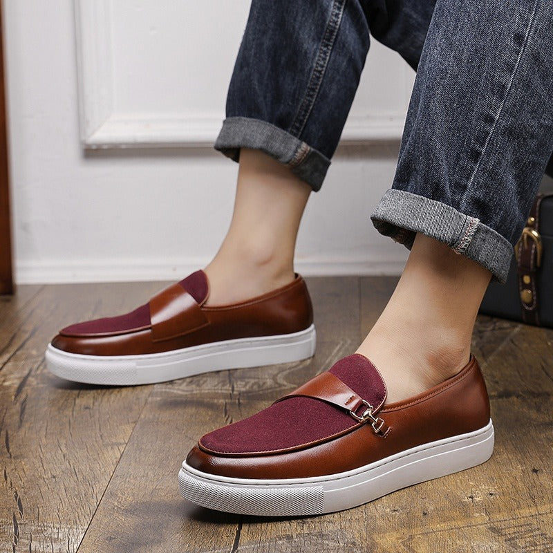 Mocassins en cuir et toile pour hommes, décontractés et élégants - Dario