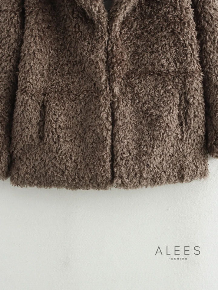 Manteau polaire à large revers pour femme - Daria