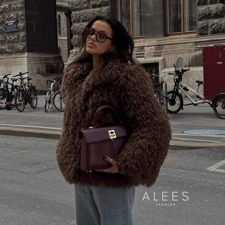 Manteau polaire à large revers pour femme - Daria